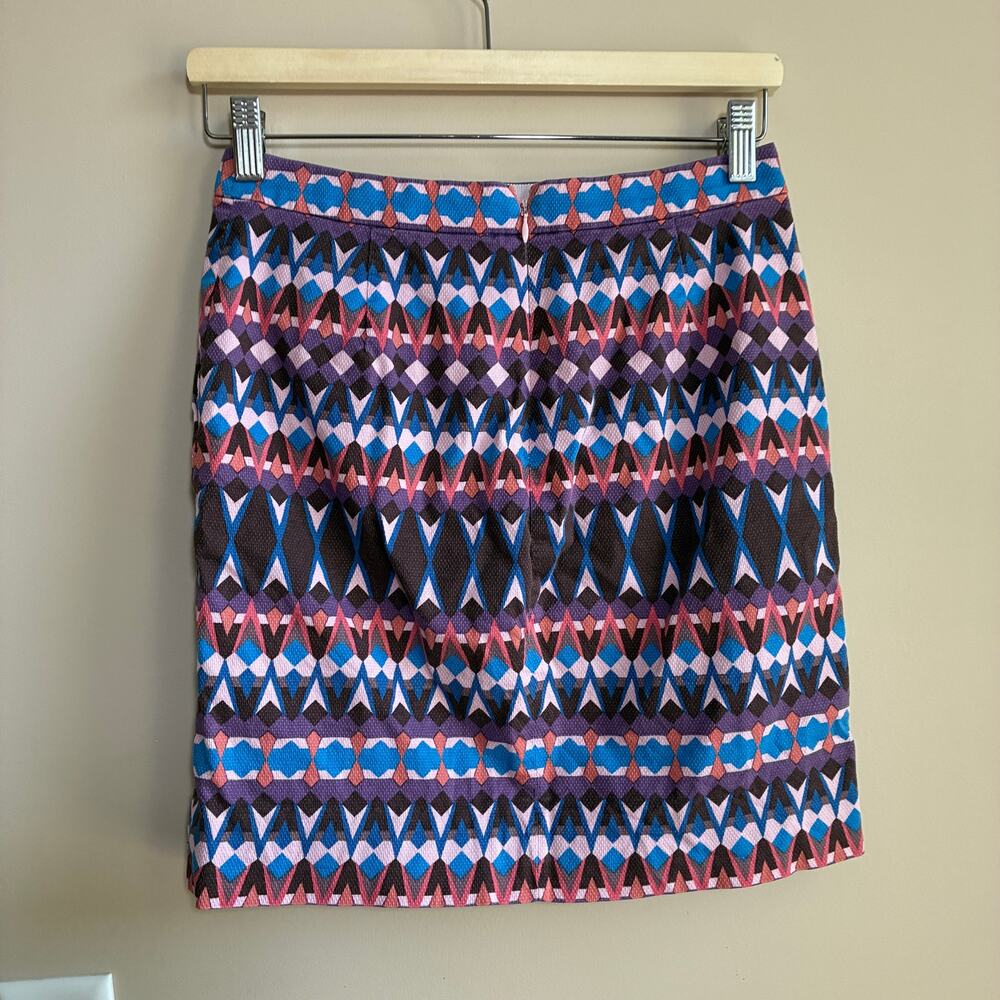 J.Crew cotton aztec miniskirt pencil pockets women's size 00 business casual - Picture 6 of 6